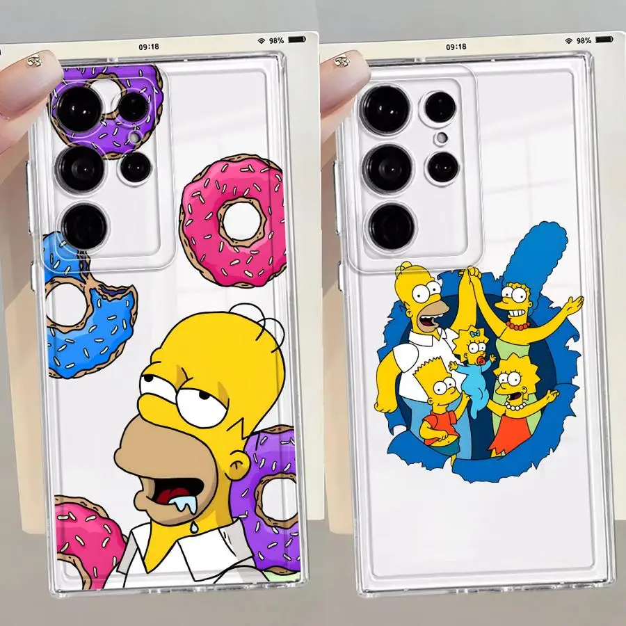 Phone Cover Case for Samsung Galaxy S26 S25 Edge S21 S23 Ultra Note 20 Ultra 10 S22 FE S24 S20 Plus The Simpsons Cartoon