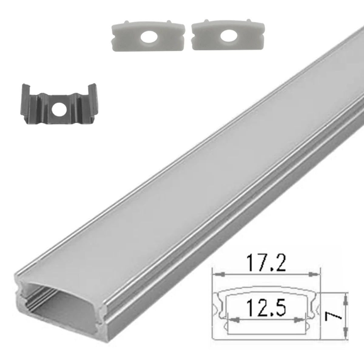 2–30 Stück/Packung LED-Aluminiumprofil, 0,5 m/Stück, U/V-Form, geeignet für 8–12 mm LED-Lichtleisten, Gehäuse, Kanal, Dekormaterialien