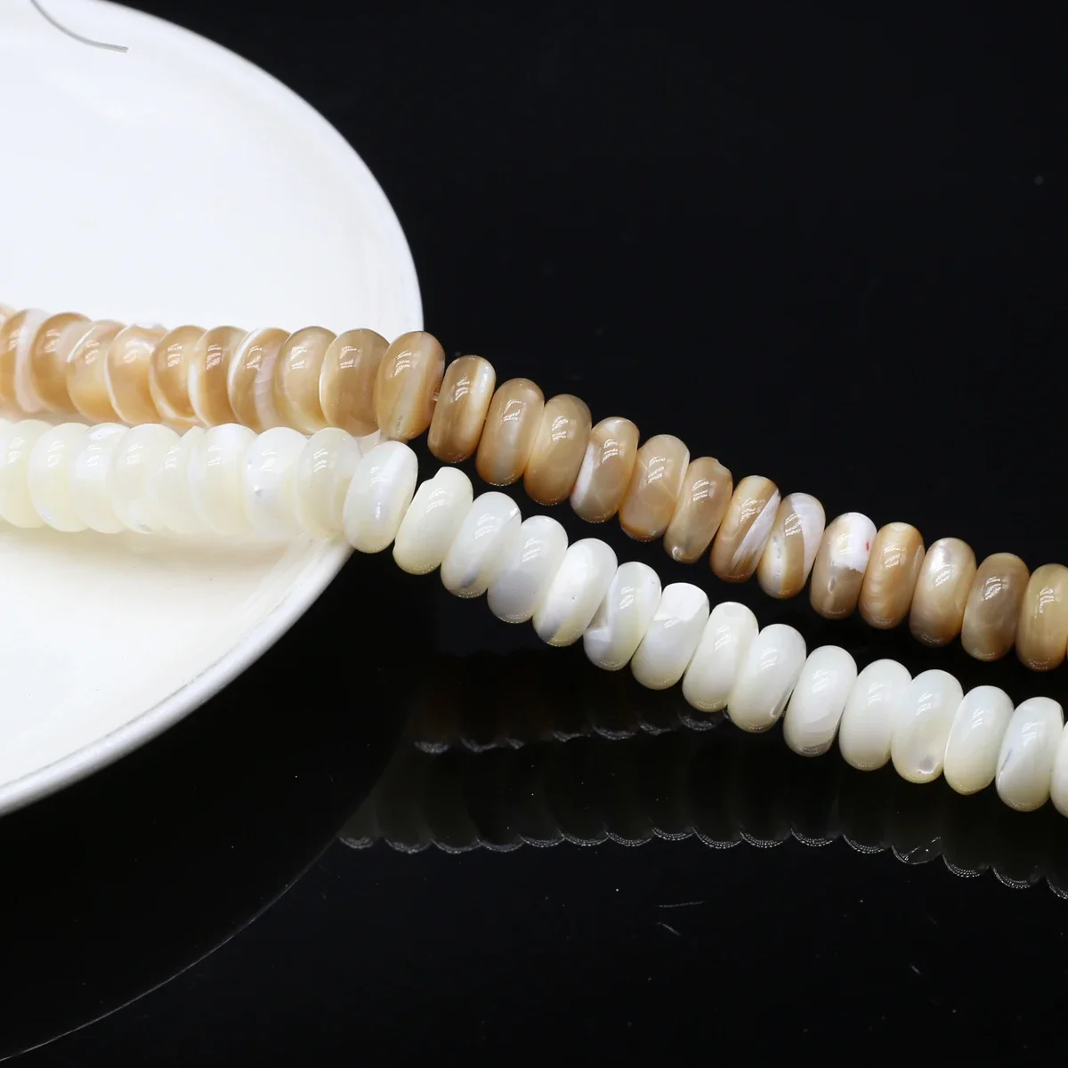 

5x10mm Big White Khaki Abacus Shell Natural Freshwater Bead Exquisite Jewelry Making DIY Necklace Bracelet Earrings Accessory