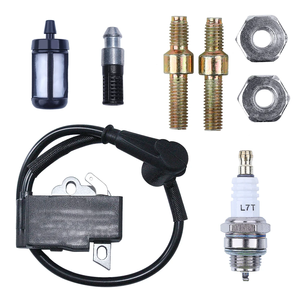 

Ignition Coil Spark Plug For Stihl MS441 MS 441 Bar Stud Nut Oil Fuel Filter Kit Replace OEM for 1138 400 1300, 1138 664 2400