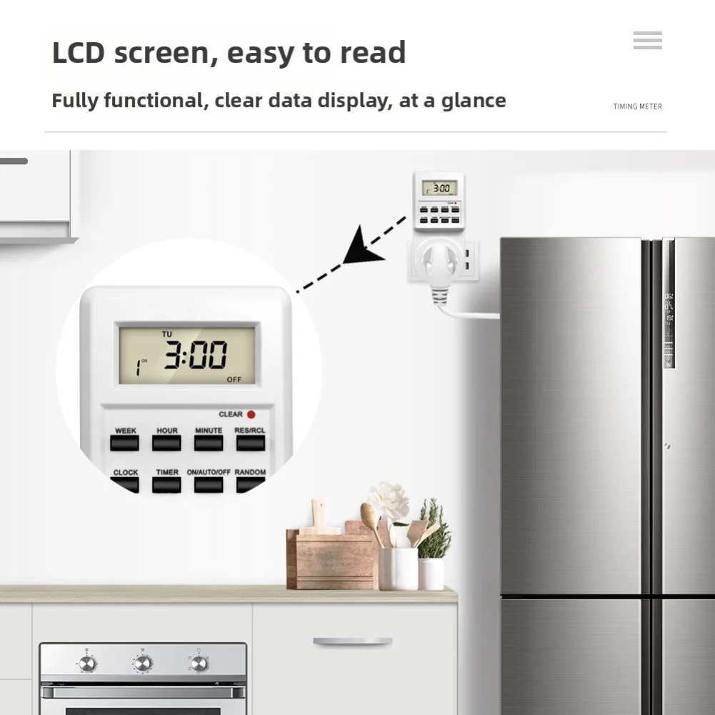 Smart Electronic Timer Switch with 12/24 Hour Format Random Time Function and Multi Day Scheduling for Energy Efficiency