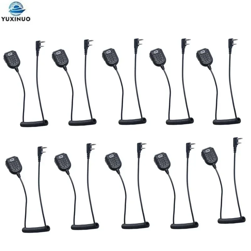 10PCS Mini LED Shoulder Handheld Speaker PTT Mic Microphone For Kenwood TYT Baofeng UV5R Retevis Radio Walkie Talkie Accessories