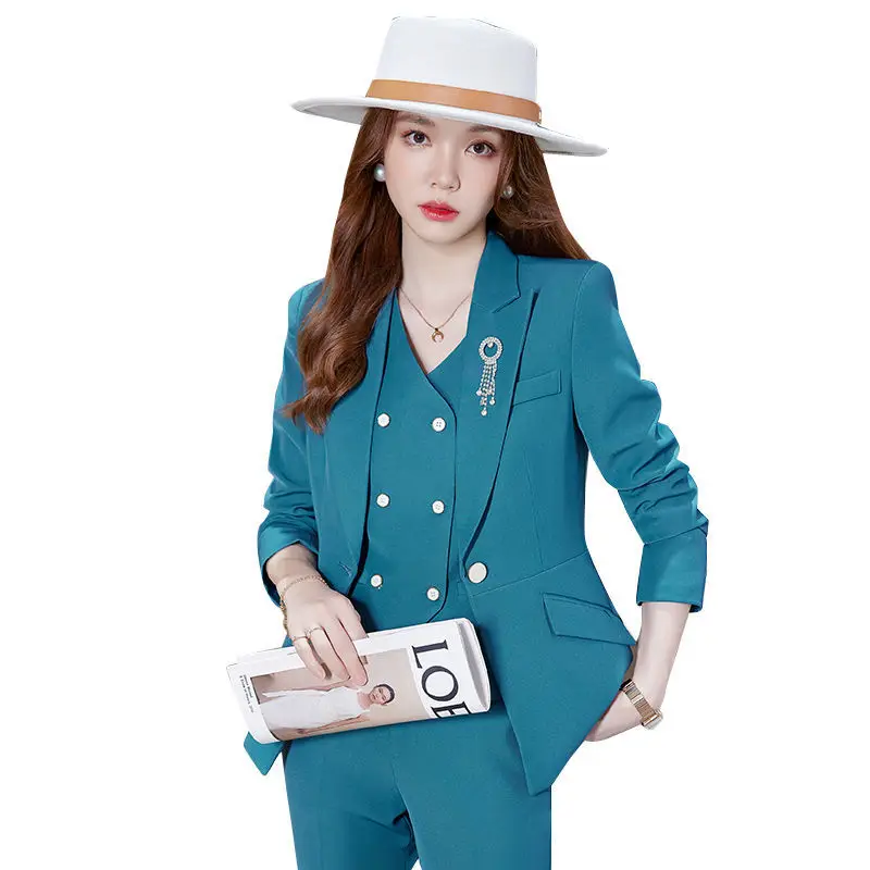 4-B5   Professional temperament suits for women work clothes spring and autumhigh-end fashion commuting long-sleeved suits