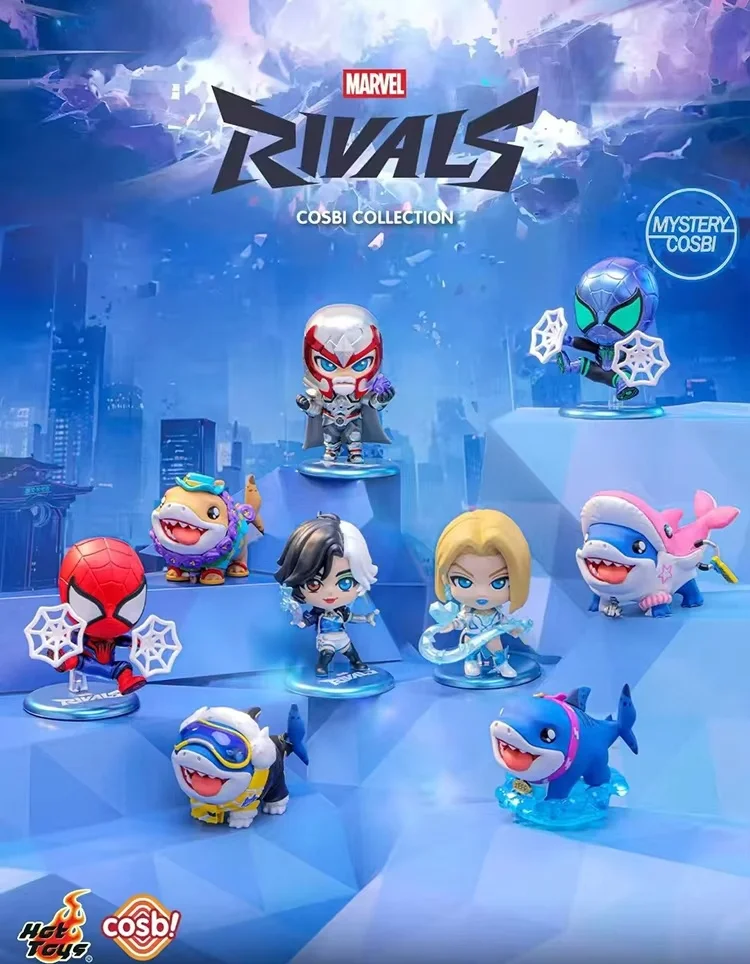 

Hot Toys Marvel Rivals Collection Official Blind Box Mini Figures Spider Man Magneto Jeff The Land Shark Decor Toys Gifts