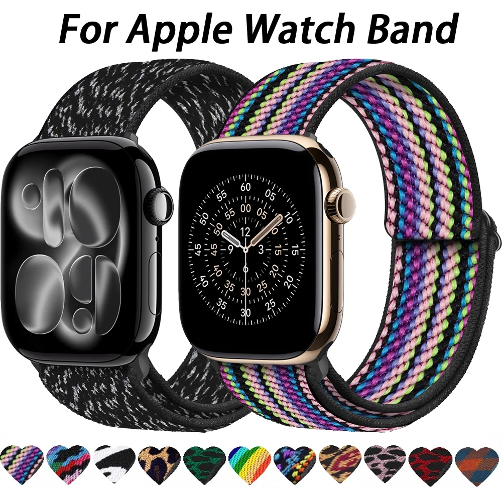 Geflochtene Solo Loop für Apple Watch Ultra 3 49 mm 11 10 46 mm 42 mm 9 8 7 45 mm 41 mm Nylon-Armbandband iWatch 6 5 4 SE 44/40 mm Armband