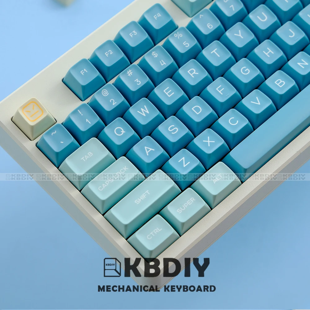 KBDiy 160 Key Cap Custom Sea Salt Lemon Keycap PBT Double Shot ISO Mechanical Keyboard SA Profile Keycaps for GMK67 84/87/96/104 view 2