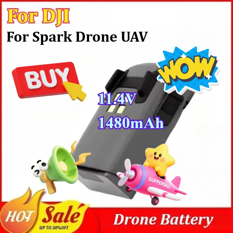 

Новая аккумуляторная батарея 11.4V 1480mAh для дрона DJI Spark, высококачественная замена, аксессуар для дрона.