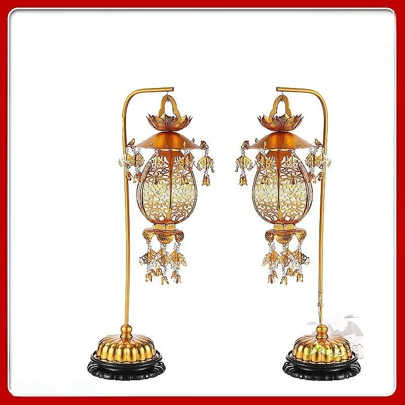 

Dedicated to Buddhist hall ornaments Temple tabletop Buddhist niche decoration gilt hanging lanterns