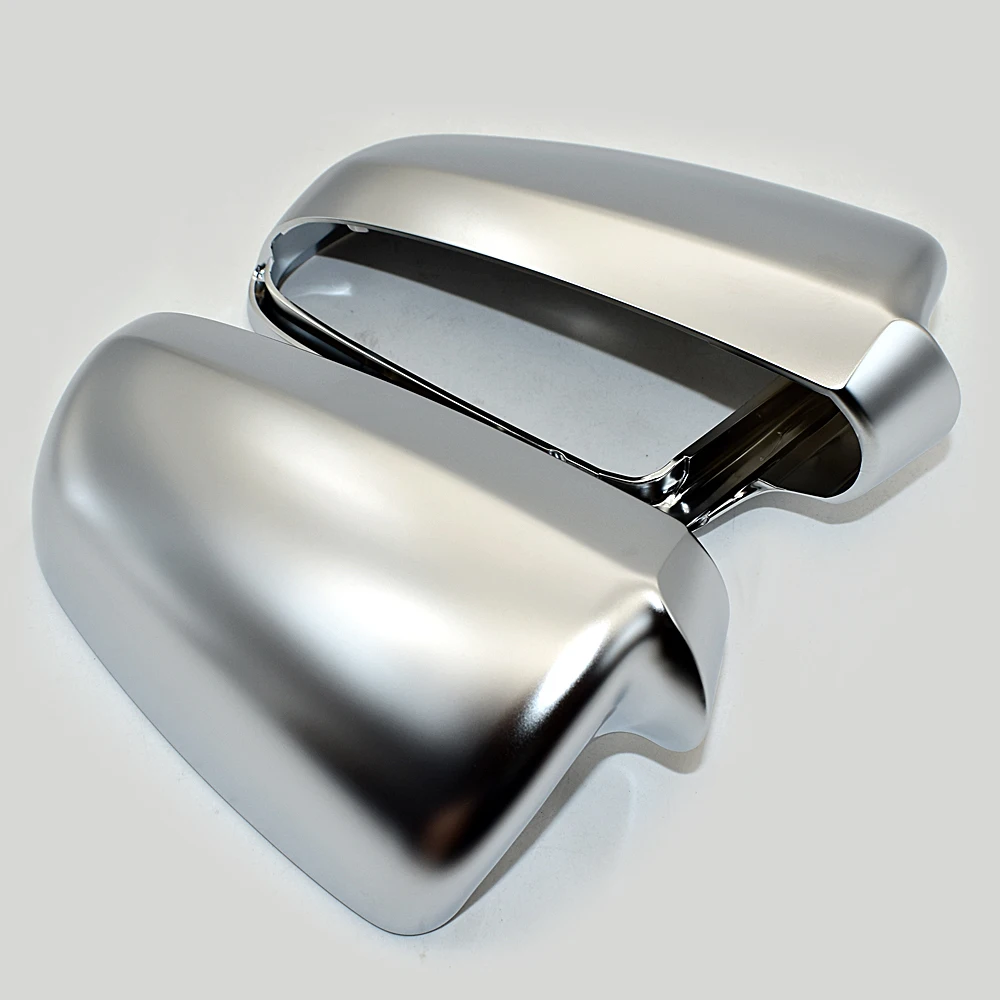 1Pair Car Wing Mirror Caps Matt Chrome Mirror Cover Rearview Side Mirror Cap S Line for Audi A4 S4 B6 B7 A6 C6