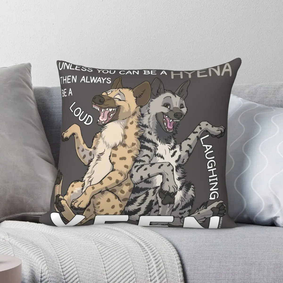 Always Be Hyena For Dark Square Pillowcase Polyester Linen Velvet Creative Decorative Pillow Case Bed Cushion Cover Wholesale