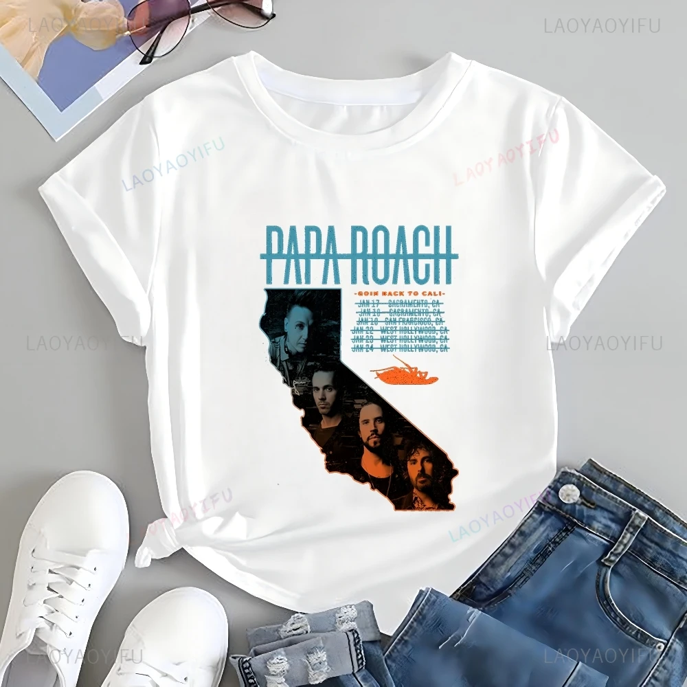 طبق الاصل بابا الصرصور الفرقة تي شيرت مطبوع توب بابا روتش YK2 Harajuku قصيرة الأكمام للجنسين قميص الجرافيك تي شيرت كبير #2