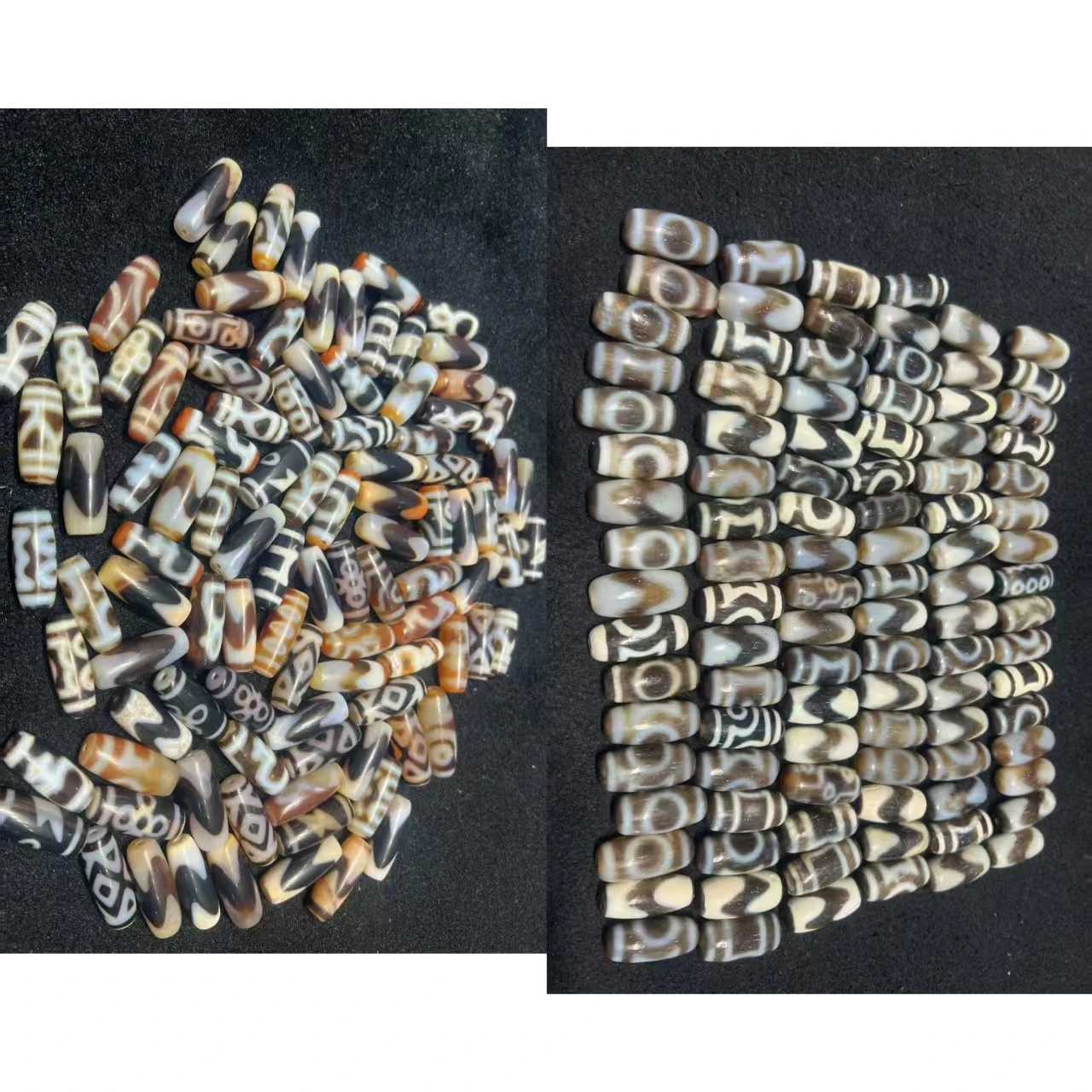 

100pcs dzi wholesale tiger tooth nine eyes noble man god of wealth treasure bottle necklace pendant accessories beads high quali