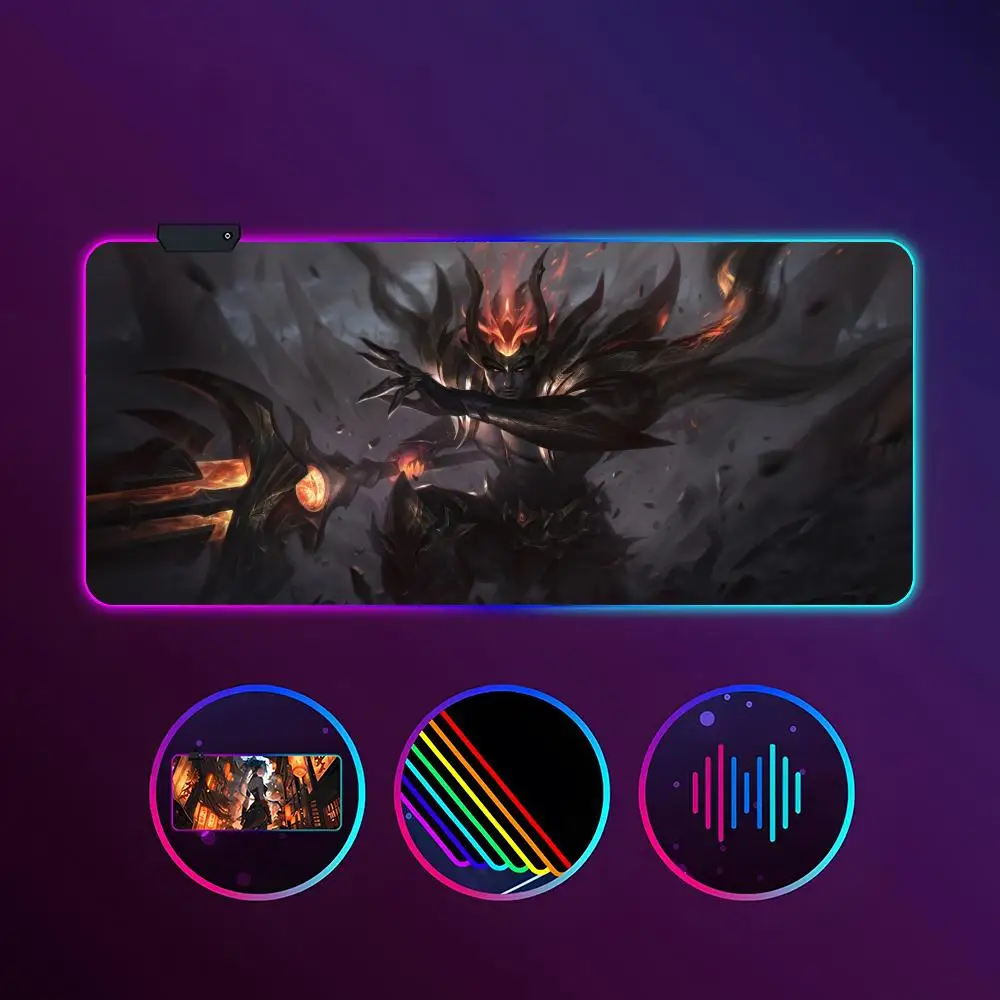 Game League of Legends Jarvan IV Mouse Pad RGB luminous 900X400mm large table mat non-slip extra large game office mouse pad