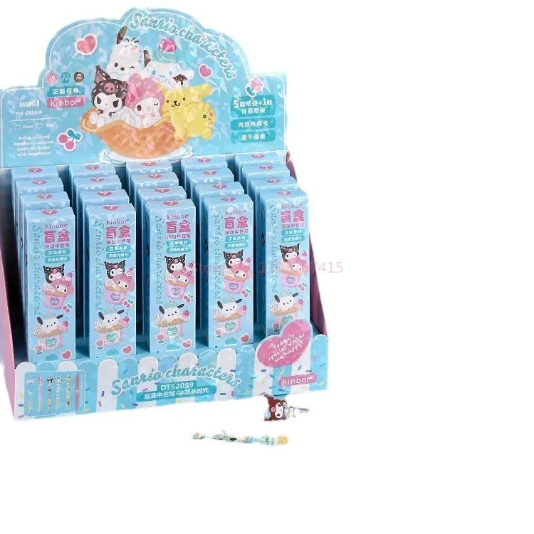 5/20 قطعة سلسلة سانليو التصحيح قلم محايد اللون الكرتون 0.5 المحمولة قلم معدني كليب أسود التجفيف السريع قلم توقيع طالب القرطاسية #5