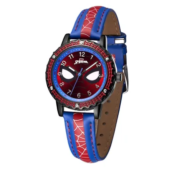 Disney spiderman crianças relógios para meninos brinquedos de couro quartzo à prova dwaterproof água crianças relógio de pulso presentes relogio infantil montre