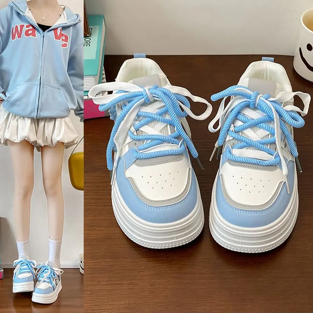 المرأة Thi Boted Rabbit Board oes تنوعا صيف 2025 جديد Sle الصليب الأزرق النسخة الكورية أحذية رياضية كاجوال #1