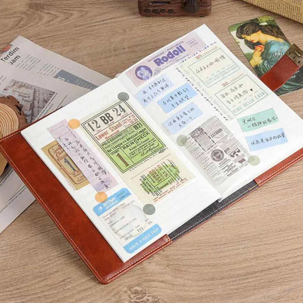 

Excellent Diary Book Thicker Paper Long Lasting Faux Leather Notebook Faux Leather Notebook Stationery