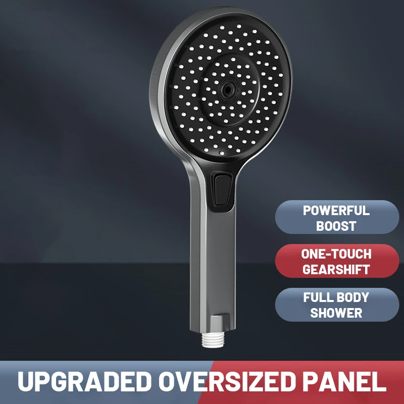 대형 패널 샤워 헤드, 4 가지 모드 파워 샤워 헤드, 물 절약 샤워 헤드, 셀프 클리닝 실리콘 노즐
