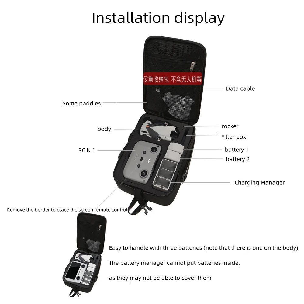 Universally Handbag For DJI Mini 3 PRO/Mini 3 Case Organizer Shoulder Bag for DJI Mini 3/Mini 3 Pro Storage Bag Accessories