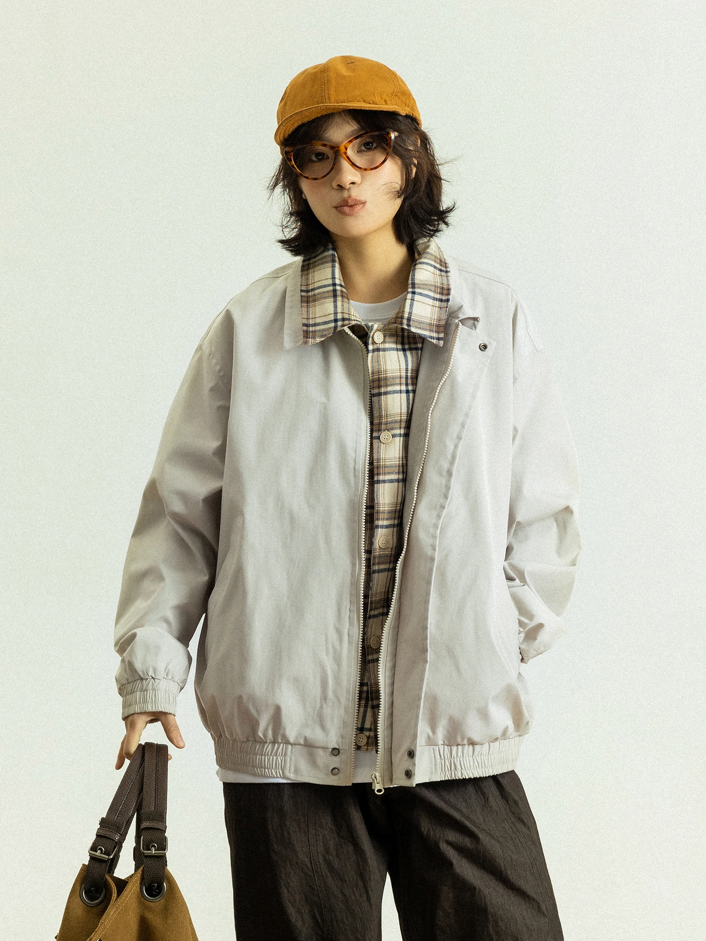 

Куртка GoodNorth в стиле ретро с японским клетчатым воротником, весенне-осеннее повседневное пальто из полиэстера с боковыми карманами