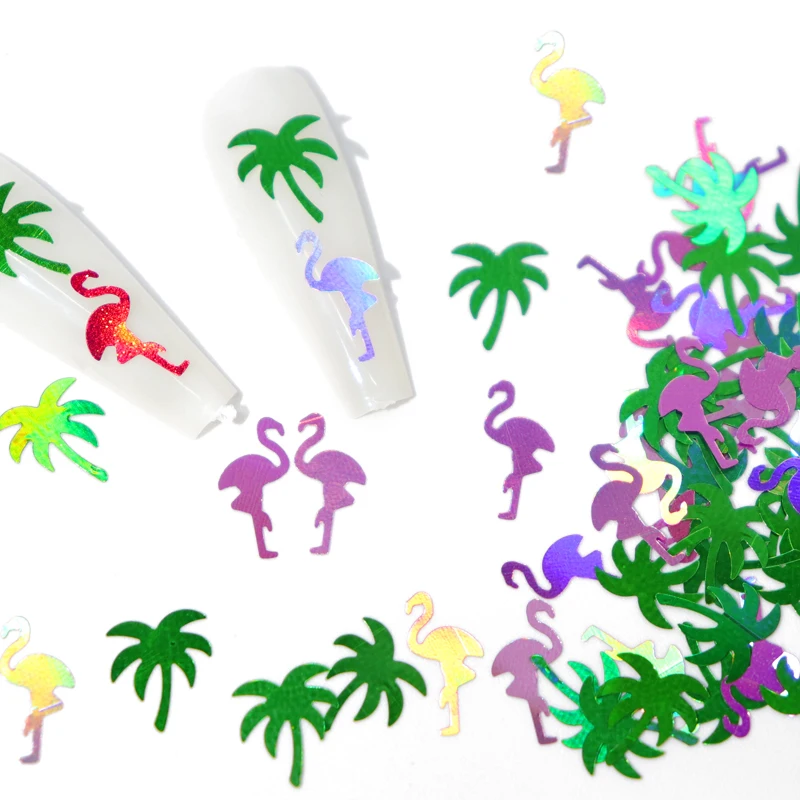 UV Epoxy Resin Filling Flamingo Coconut Tree Sequins Filler For Silicone Mold Glitter Crafts DIY Summer Beach Pendant Keychain