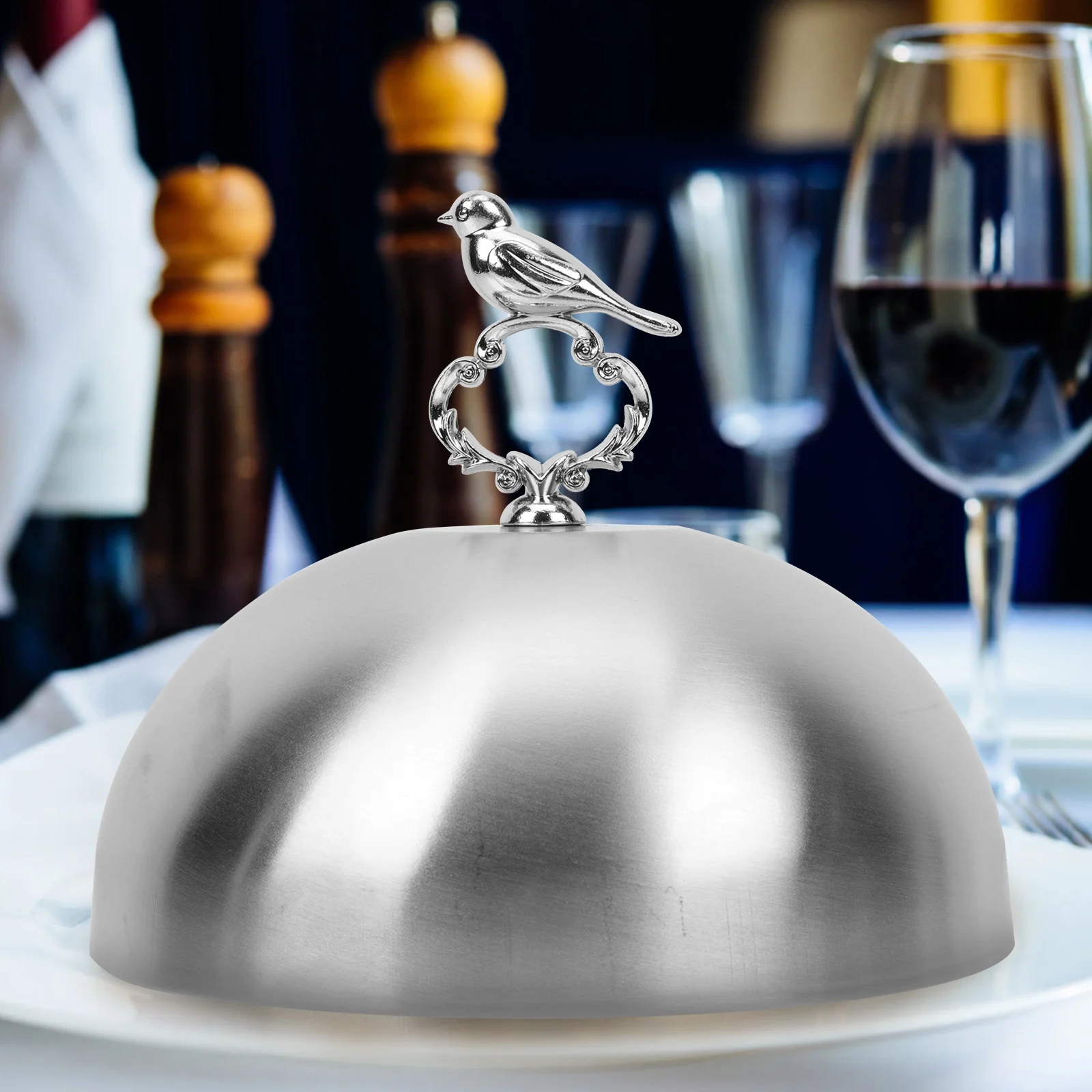 

Stainless Steel Steak Cover Compact Food Protective Cover Round Food Lid Household Kitchen Tool for Restaurant Home