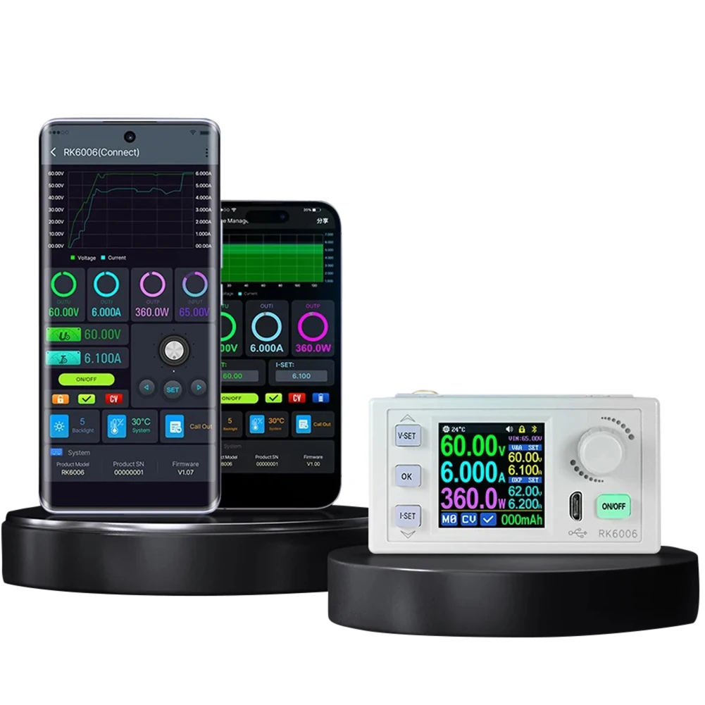 RK6006/RK6006-BT DC DC Step-Down Module Converter 60V 6A Voltage Power Supply Stabilized Buck Converter for Voltage Regulation