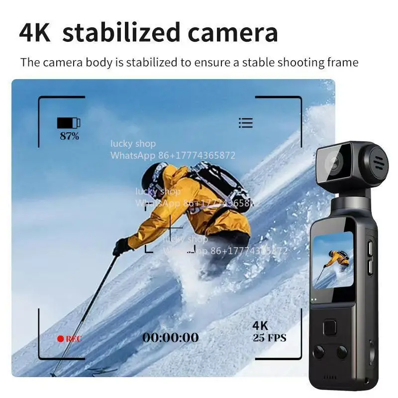 Pocket Camera 4K High Definition Image Stabilization Mini Handheld Photo Sports Camera Outdoor Cycling Camera
