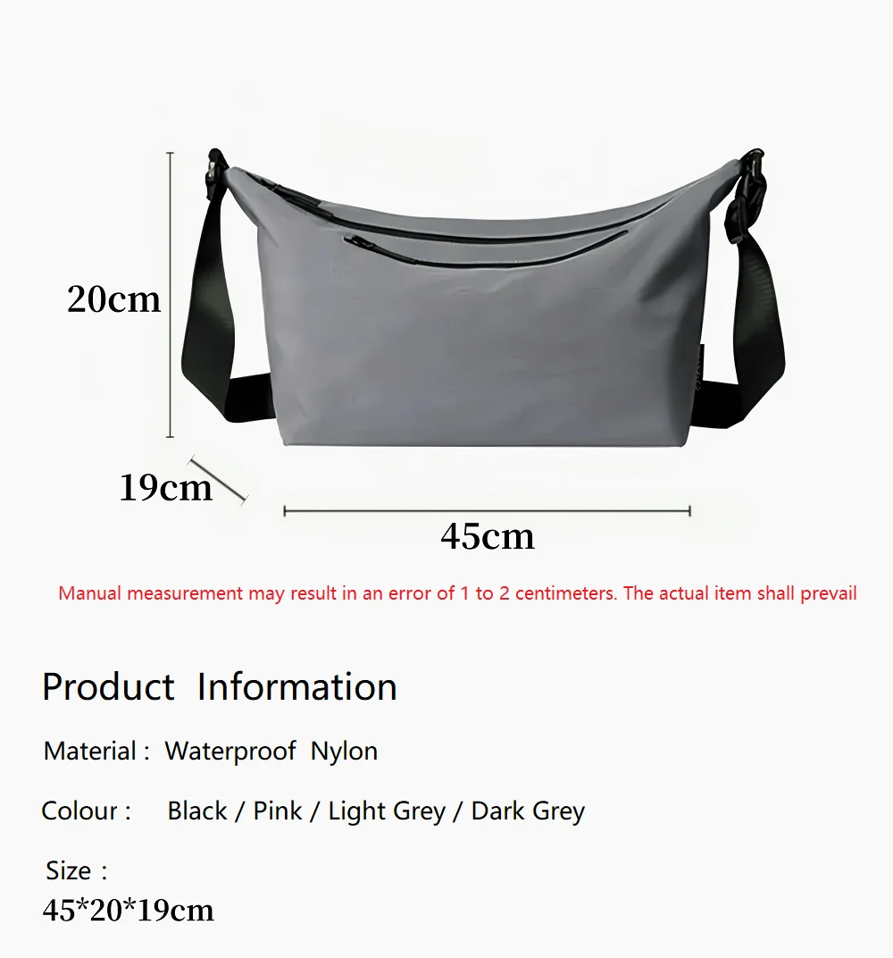 حقائب كروس للنساء والرجال نايلون مقاوم للماء مع سعة كبيرة حقيبة محفظة زلابية للرياضة في الهواء الطلق حقيبة ساعي السفر