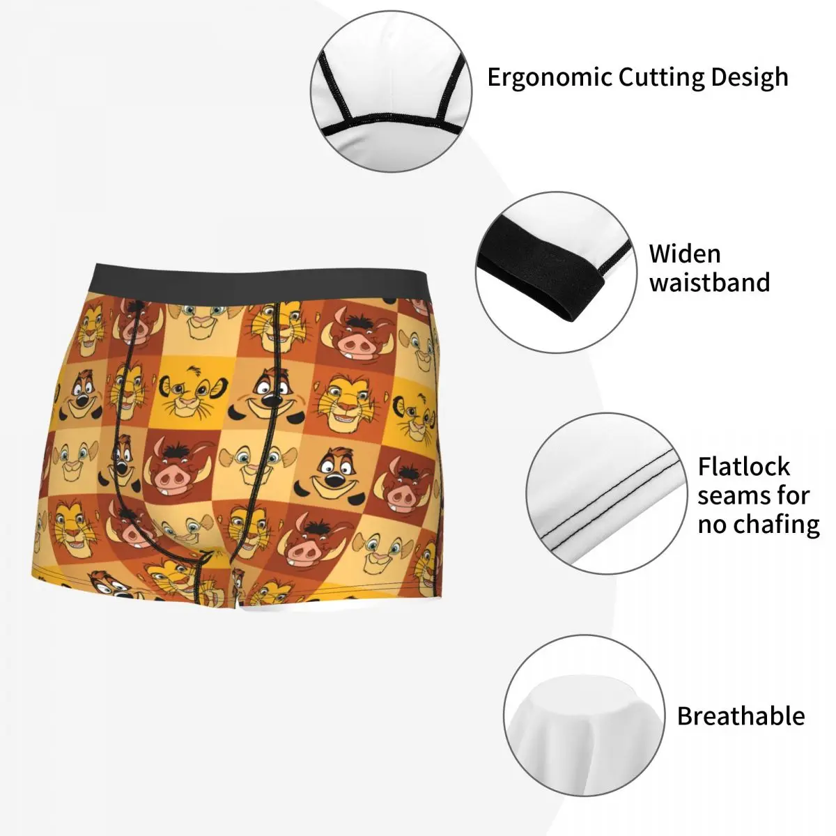 Calzoncillos tipo bóxer Retro con estampado 3D del Rey León para hombre, ropa interior Retro de dibujos animados de Simba, bragas, calzoncillos elásticos