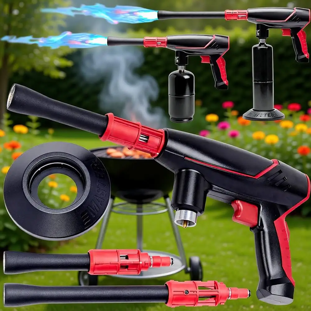 

2-in-1 Propane Torch - High Powered Grill Gun & Fire Pit Starter - Self-Igniting Flame for BBQ's, Charcoal, Campfires & Sous Vid