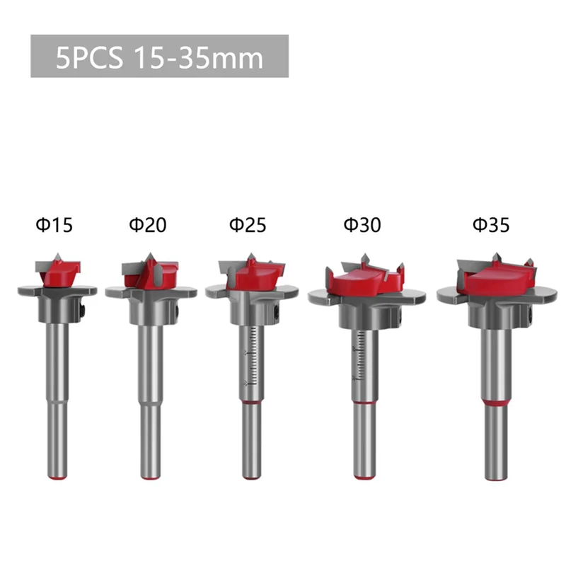 COFA-Positioning Hole Saw Kit Adjustable 15-35Mm Hinge Hole Opener Woodworking Carbide Drill Bits Set