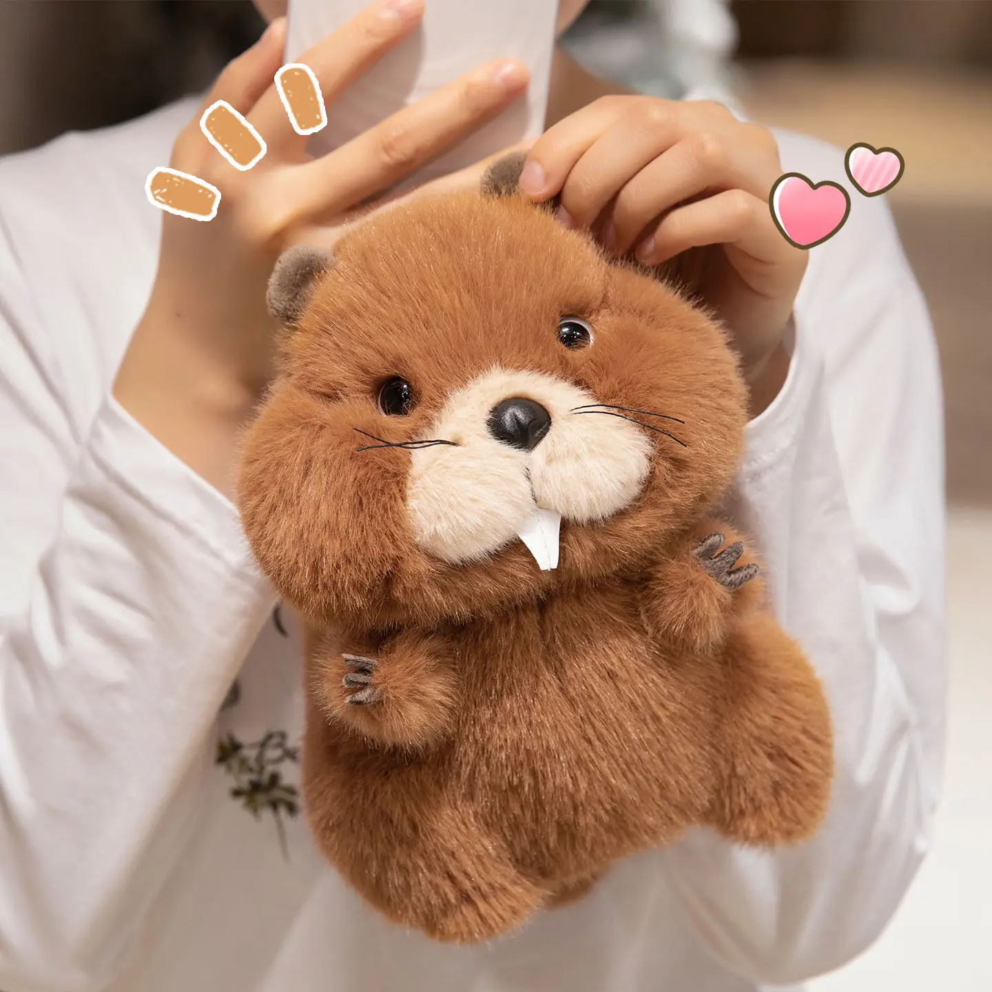 22/35cm Simulation Beaver Plush Doll Cute Fluffy Sitting Marmot Groundhog Toy For Kids Adorable Birthday Gift Doll