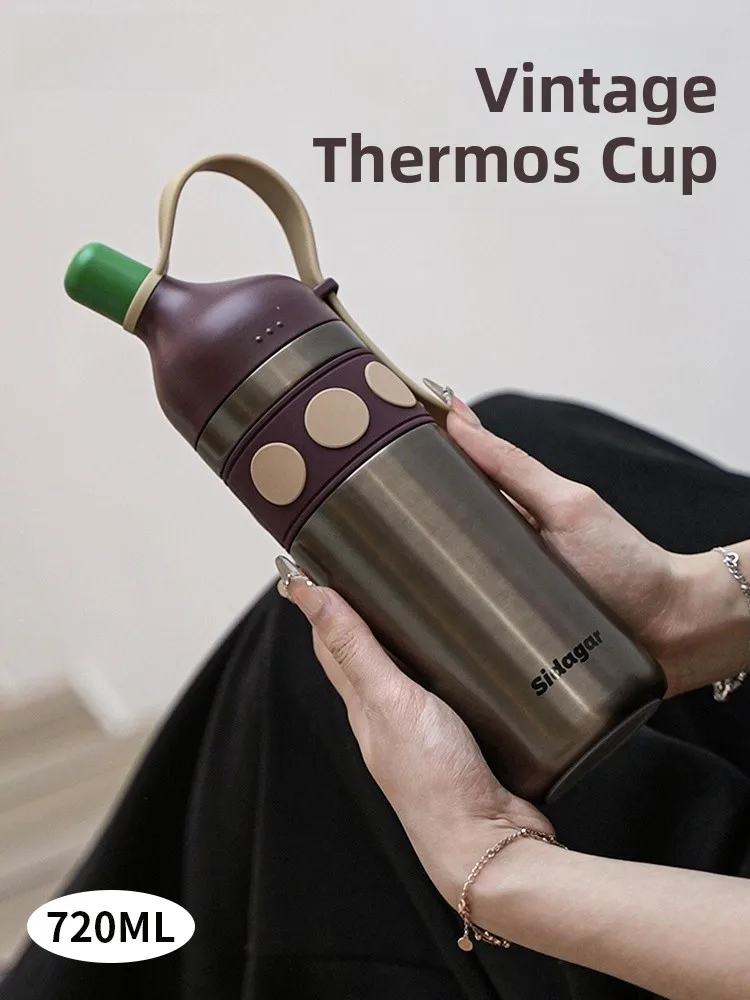 

Large Capaci Spor Insulated Water Bottle Car Carrier St Lid Portable for Women Trendy Antibacterial Double Drink Cup