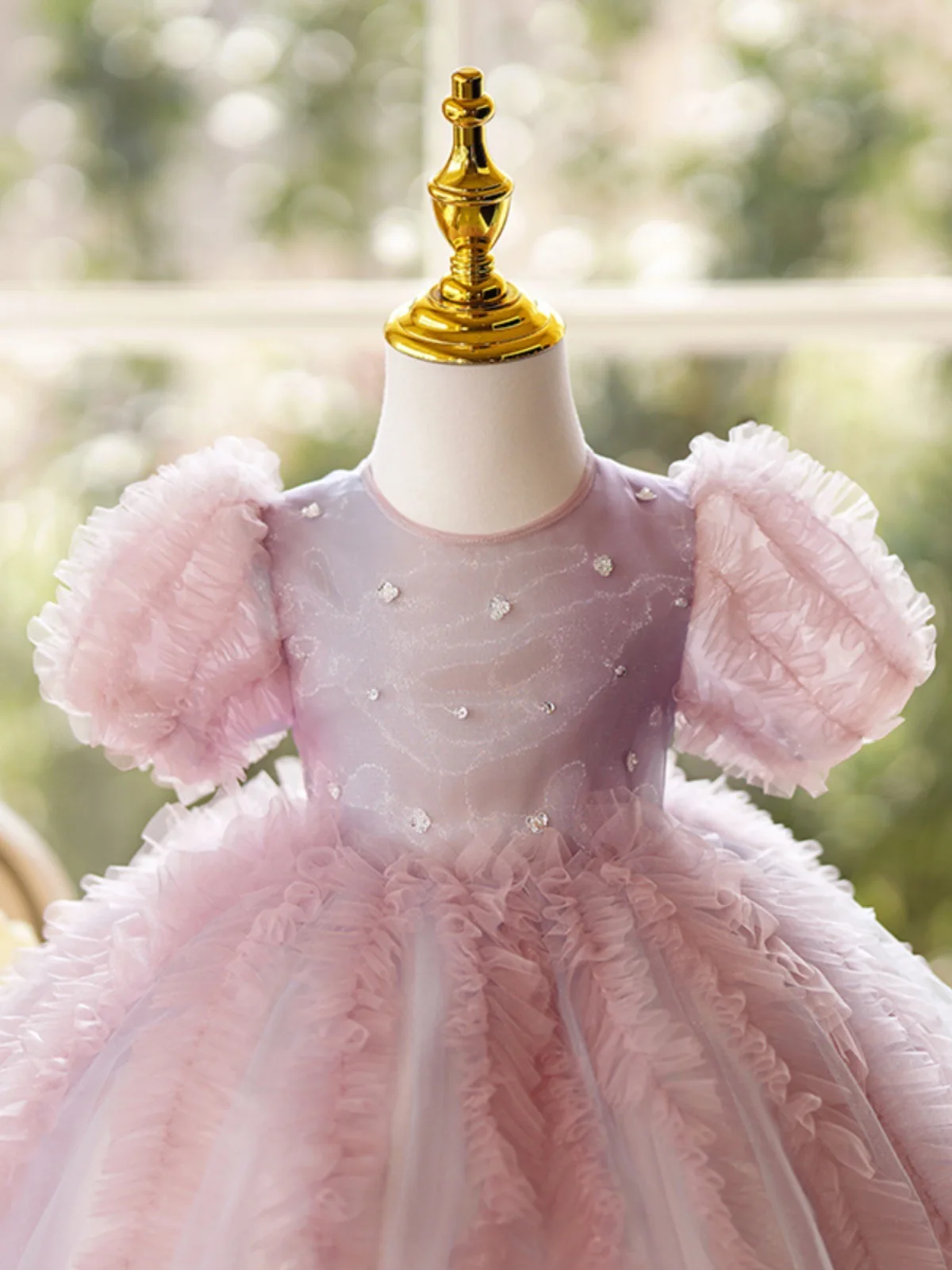 Robe de Soirée en Tulle à Manches Courtes pour Fille, Tenue de Princesse Élégante et Pelucheuse pour Enfant de 1 à 14 Ans