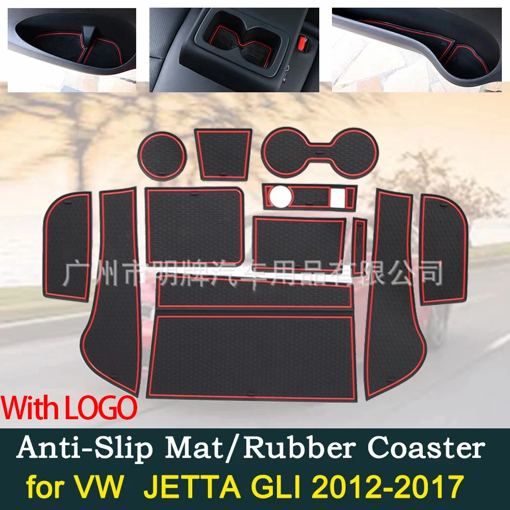 

Anti-Slip Dust Gate Mats Cup Groove Pads for VW Volkswagen JETTA GLI 2012 2013 2014 2015 2016 2017 Slot Hole Pad Car Accessories