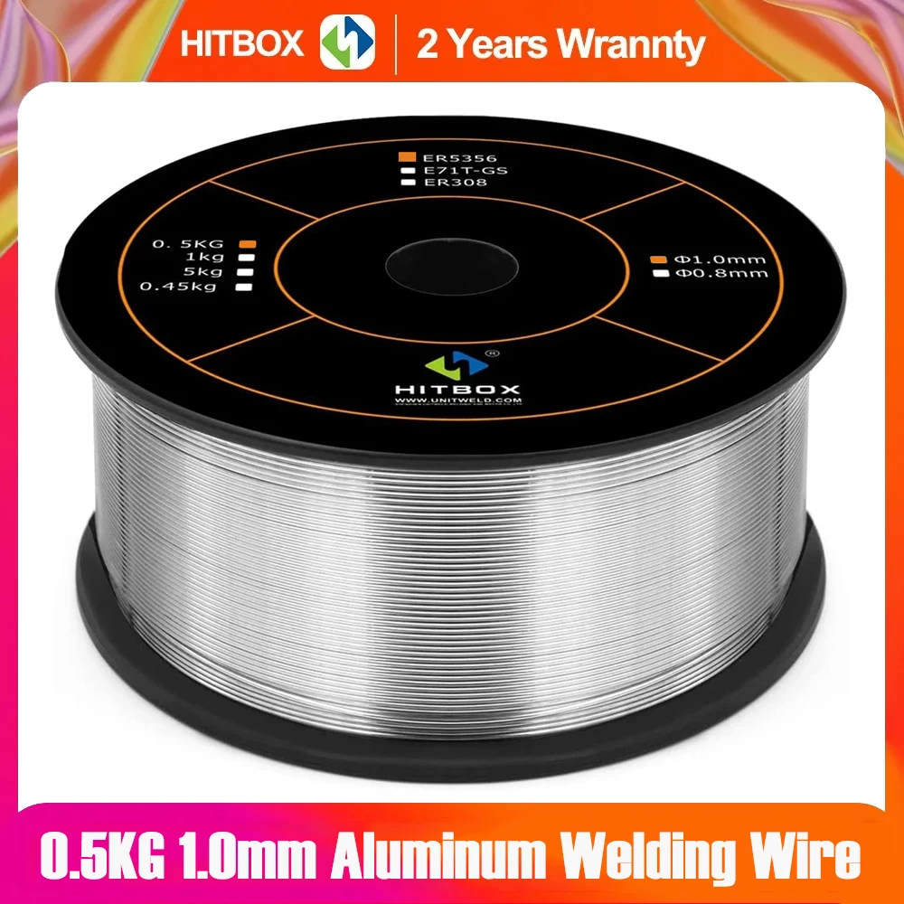 HITBOX 0.5kg 1.0mm Aluminum MIG Welding Wire ER5356 Universal For MIG Weldling Machine Spool Gun Soldering Welder Accessories