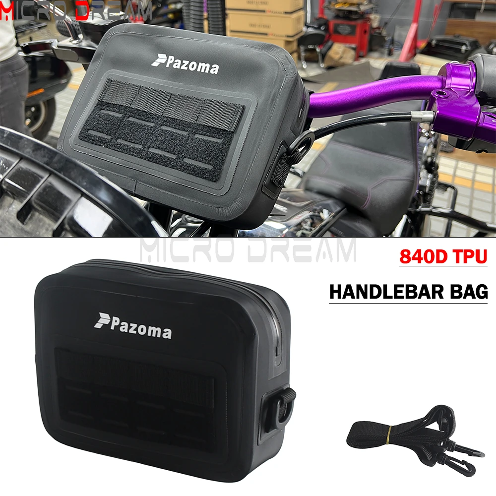 Motorcycle Sissy Bar Handlebar Bag For Harley Softail Dyna Sportster FXBB Custom 840D TPU Front Handle Bar Bags Travel Pouch Bag