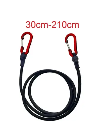 30-210cm 8mm Packing Ropes Outdoor Elastic Bungee Cords with Red Hooks Stretch Lightweight for Bikes Car Luggage Roof Rack Strap