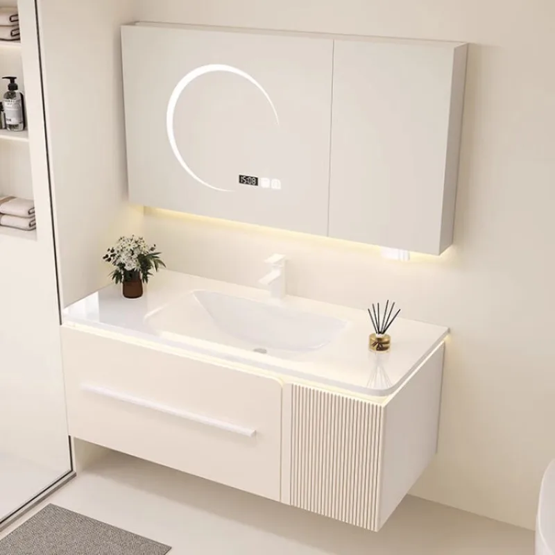 Bathroom Kit With Mirrors Multipurpose Cabinet Storage Plastic Wardrobe Drawer Wall Shelf Space Saving Salon Station Corner Pvc