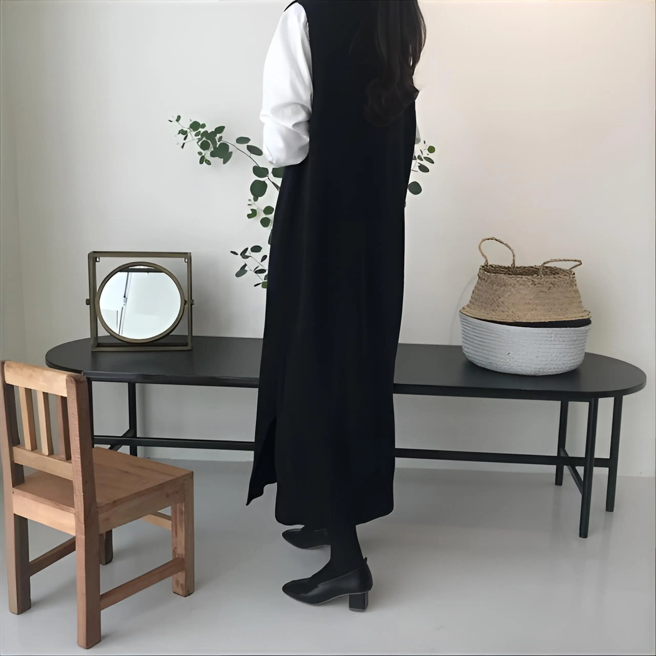 

Knitted Sleeveless Dresses Summer Womens Autumn Knittig Casual Fresh Effortless-Layering-Piece Sailor Drawstring Desire Grunge