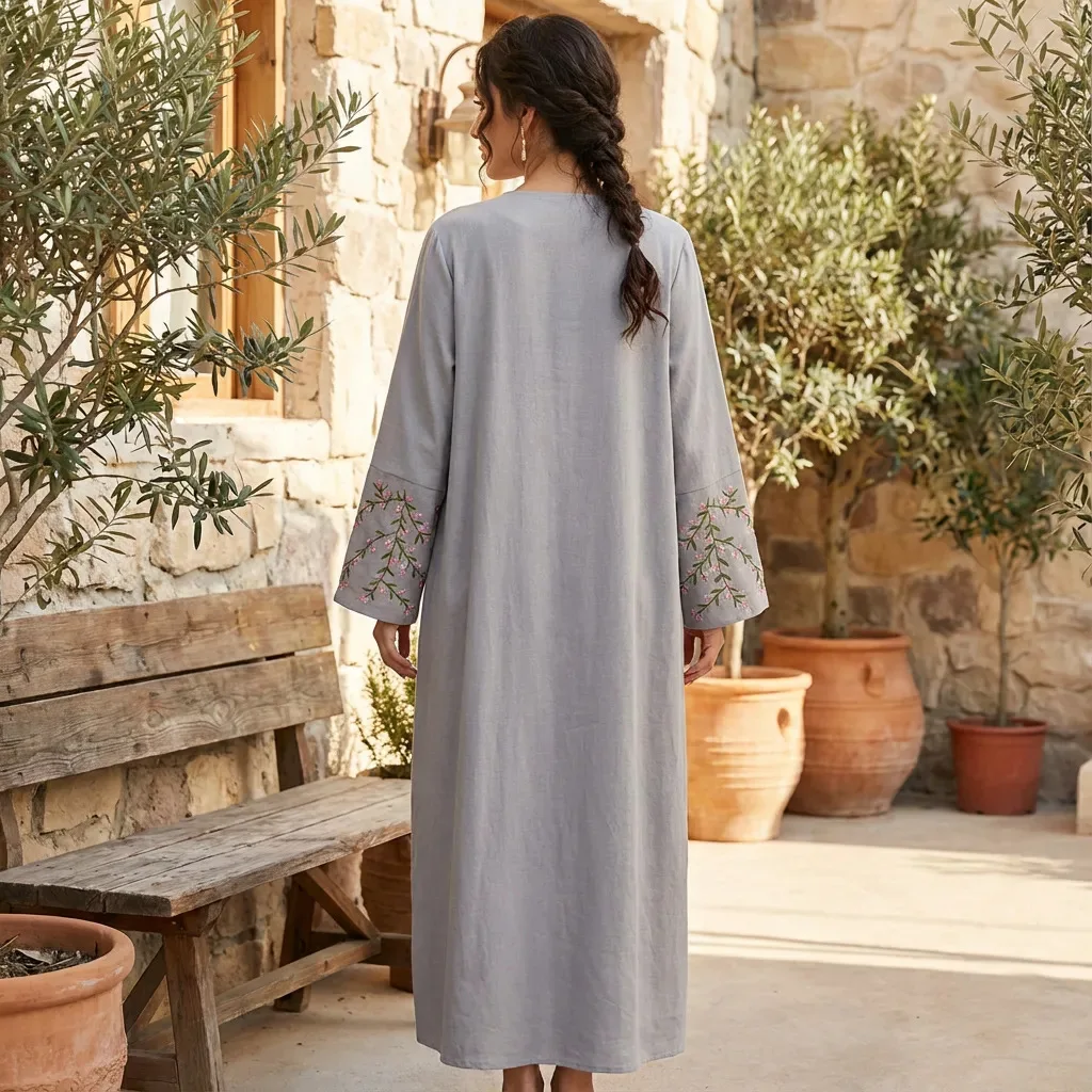 Moyen-Orient broderie ouvert Abaya dubaï caftan femmes Robe musulmane Eid Kebaya Islam Kimono Cardigan turquie Caftan Femme Robe