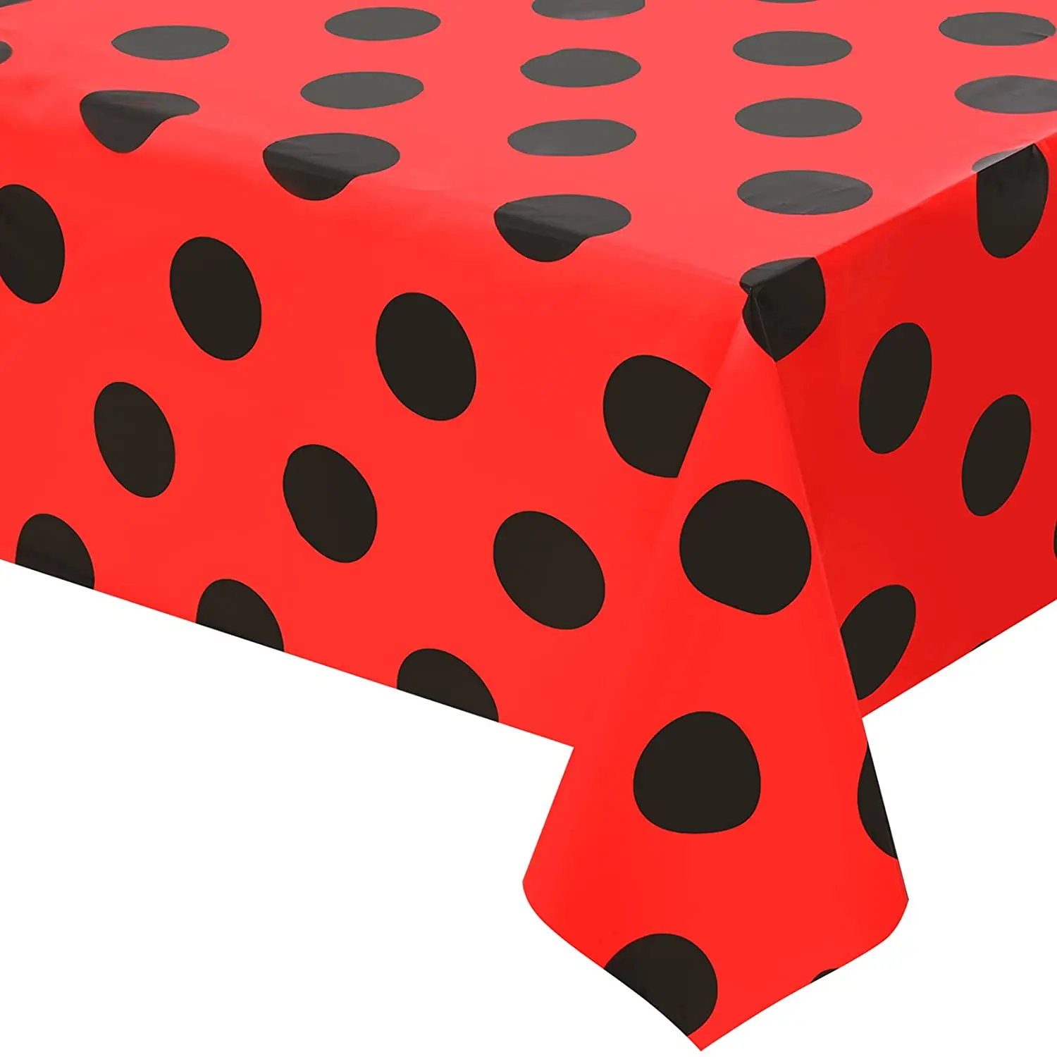 Ladybug Tablecover Ladybug Party Tablecloth Vintage Polka Dots Tablecloth for Ladybug Theme Birthday Picnic Dining Party Decor