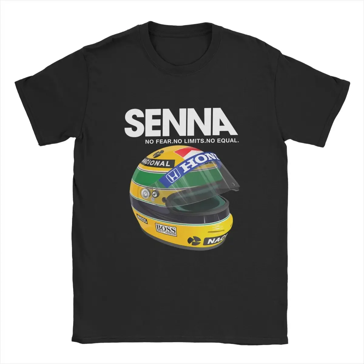 Shirt Outfit Novelty  T Shirt Tee Clothing Original Men Women Ayrton Senna Helmet Racing Car F1