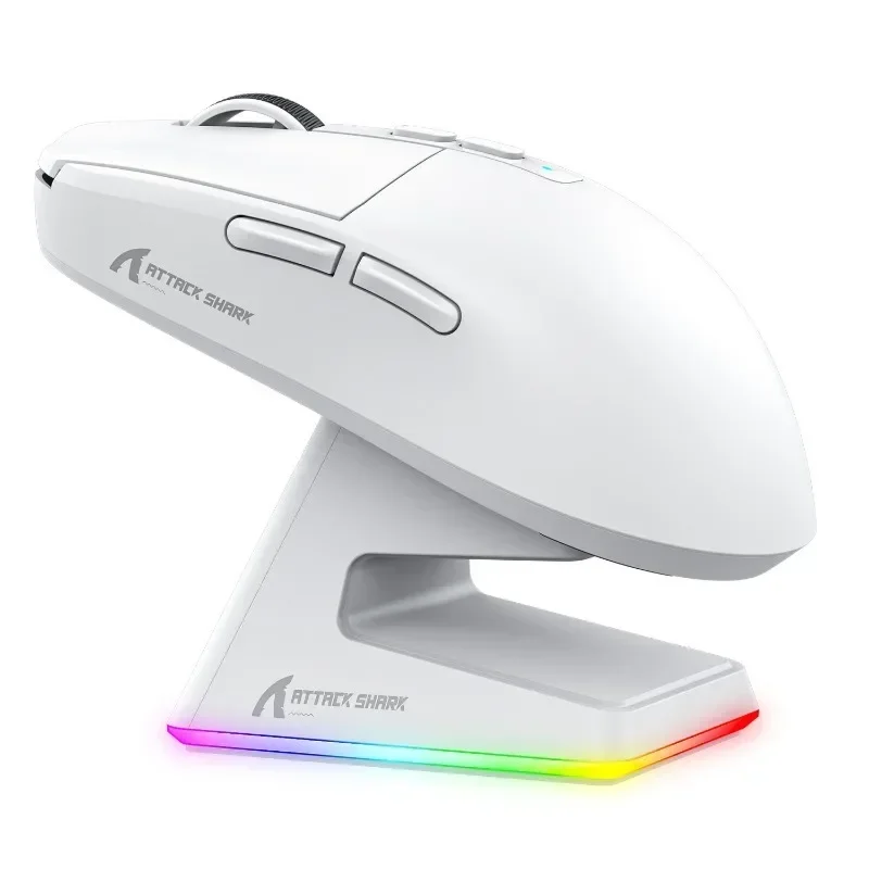 Attack Shark X6 PAW3395 Bluetooth Mouse,Tri-Mode Connection,RGB Touch Magnetic Charging Base Macro Gaming Mouse