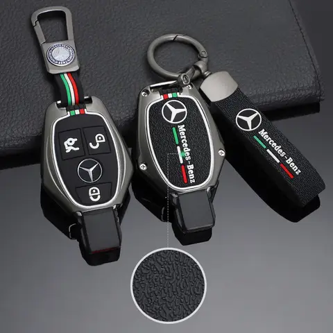 아연 합금 자동차 키 케이스 커버 셸 Fob 홀더 메르세데스 벤츠 A B C S 클래스 AMG GLA CLA GLC W176 W221 W204 W205 액세서리