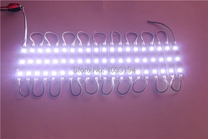 100pcs 5050 3 โมดูล LED สีเหลือง/สีเขียว/สีแดง/สีฟ้า/สีขาว/อบอุ่นสีขาวกันน้ำ IP66 DC12V ฟรีเรือ