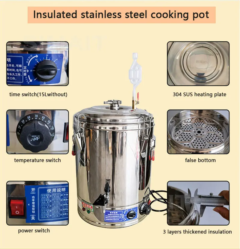 50L Distilling Column Alcohol distiller Electric Distilling Equipment for Wine & Beer Brewing Machine Destillation Column Kit