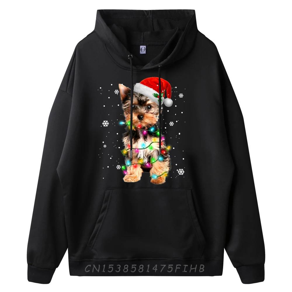 Yorkie Dogs Tree Christmas Sweater Xmas Dog Polyester Graphic Tees Man Limited Time Special Oversized Hoodie Vaporwave