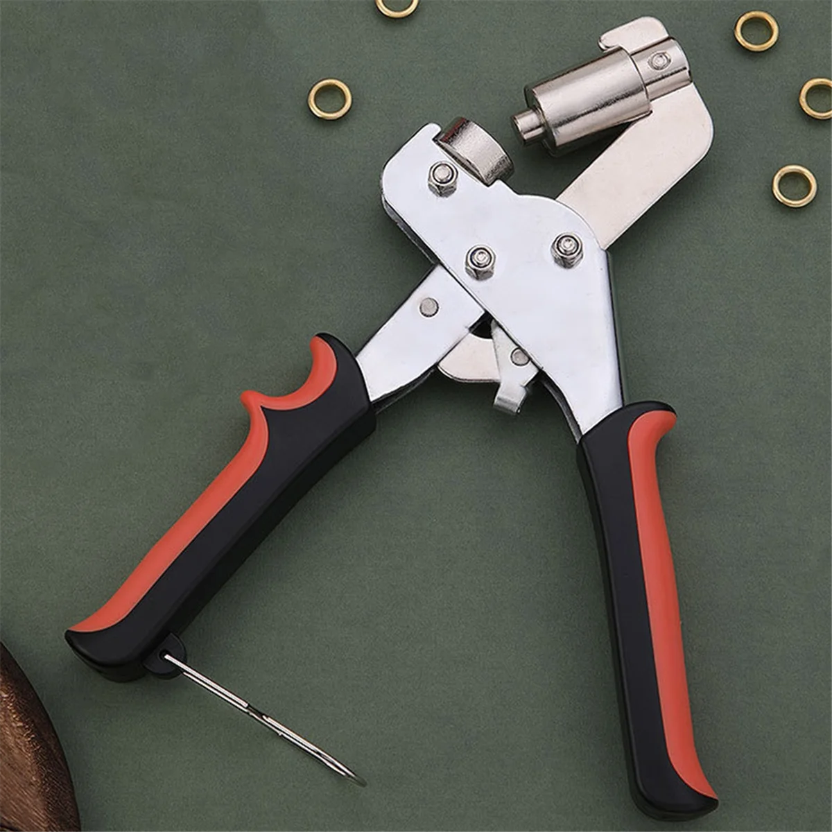 N18r portátil fácil instalação portátil alicate fivela ilhó couro rebite fivela ilhó ferramenta manual